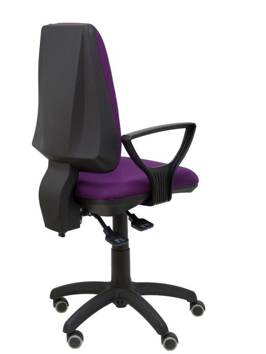Modelo Elche S - Silla de oficina ergonómica con mecanismo sincro, regulable en altura y ruedas de parqué - Asiento y respaldo tapizados en tejido BALI color morado (BRAZOS FIJOS INCLUIDOS)