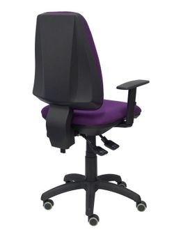 Modelo Elche S - Silla de oficina ergonómica con mecanismo sincro, regulable en altura y ruedas de parqué - Asiento y respaldo tapizados en tejido BALI color morado (BRAZOS REGULABLES EN ALTURA)