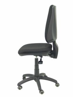 Modelo Elche S - Silla de oficina ergonómica con mecanismo sincro, regulable en altura y ruedas de parqué - Asiento y respaldo tapizados en tejido BALI color negro