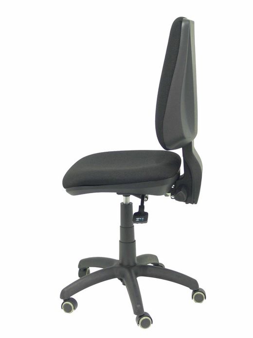 Modelo Elche S - Silla de oficina ergonómica con mecanismo sincro, regulable en altura y ruedas de parqué - Asiento y respaldo tapizados en tejido BALI color negro
