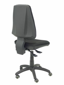 Modelo Elche S - Silla de oficina ergonómica con mecanismo sincro, regulable en altura y ruedas de parqué - Asiento y respaldo tapizados en tejido BALI color negro