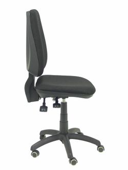 Modelo Elche S - Silla de oficina ergonómica con mecanismo sincro, regulable en altura y ruedas de parqué - Asiento y respaldo tapizados en tejido BALI color negro
