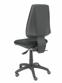 Modelo Elche S - Silla de oficina ergonómica con mecanismo sincro, regulable en altura y ruedas de parqué - Asiento y respaldo tapizados en tejido BALI color negro