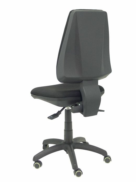 Modelo Elche S - Silla de oficina ergonómica con mecanismo sincro, regulable en altura y ruedas de parqué - Asiento y respaldo tapizados en tejido BALI color negro