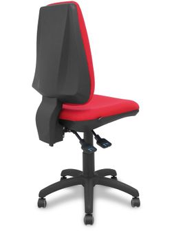 Modelo Elche S - Silla de oficina ergonómica con mecanismo sincro, regulable en altura y ruedas de parqué - Asiento y respaldo tapizados en tejido BALI color rojo