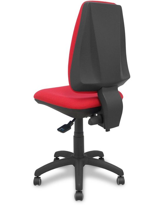 Modelo Elche S - Silla de oficina ergonómica con mecanismo sincro, regulable en altura y ruedas de parqué - Asiento y respaldo tapizados en tejido BALI color rojo