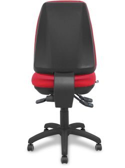 Modelo Elche S - Silla de oficina ergonómica con mecanismo sincro, regulable en altura y ruedas de parqué - Asiento y respaldo tapizados en tejido BALI color rojo