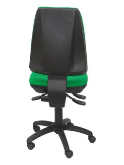 Modelo Elche S - Silla de oficina ergonómica con mecanismo sincro, regulable en altura y ruedas de parqué  Asiento y respaldo tapizados en tejido BALI color verde