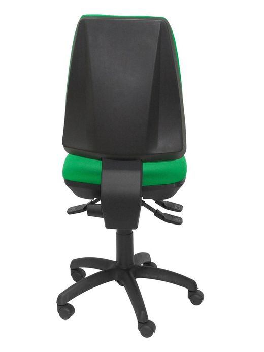Modelo Elche S - Silla de oficina ergonómica con mecanismo sincro, regulable en altura y ruedas de parqué  Asiento y respaldo tapizados en tejido BALI color verde