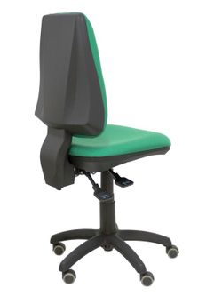 Modelo Elche S - Silla de oficina ergonómica con mecanismo sincro, regulable en altura y ruedas de parqué - Asiento y respaldo tapizados en tejido BALI color verde esmeralda