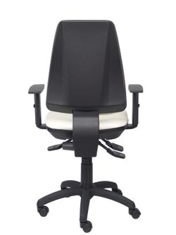 Modelo Elche S - Silla de oficina ergonómica con mecanismo sincro y regulable en altura - Asiento y respaldo tapizados en similpiel color blanco (BRAZOS REGULABLES INCLUIDOS)