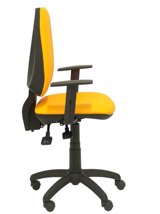 Modelo Elche S - Silla de oficina ergonómica con mecanismo sincro y regulable en altura - Asiento y respaldo tapizados en similpiel color naranja (BRAZOS REGULABLES INCLUIDOS)