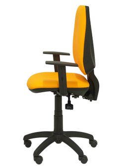 Modelo Elche S - Silla de oficina ergonómica con mecanismo sincro y regulable en altura - Asiento y respaldo tapizados en similpiel color naranja (BRAZOS REGULABLES INCLUIDOS)