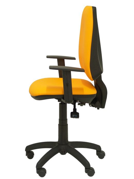 Modelo Elche S - Silla de oficina ergonómica con mecanismo sincro y regulable en altura - Asiento y respaldo tapizados en similpiel color naranja (BRAZOS REGULABLES INCLUIDOS)