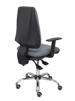Modelo Elche - Silla de oficina ergonómica con mecanismo asincro y regulable en altura - Asiento y respaldo tapizados en tejido BALI color gris - Brazos regulables - Espuma viscoelástica - USO INTENSIVO 24 HORAS