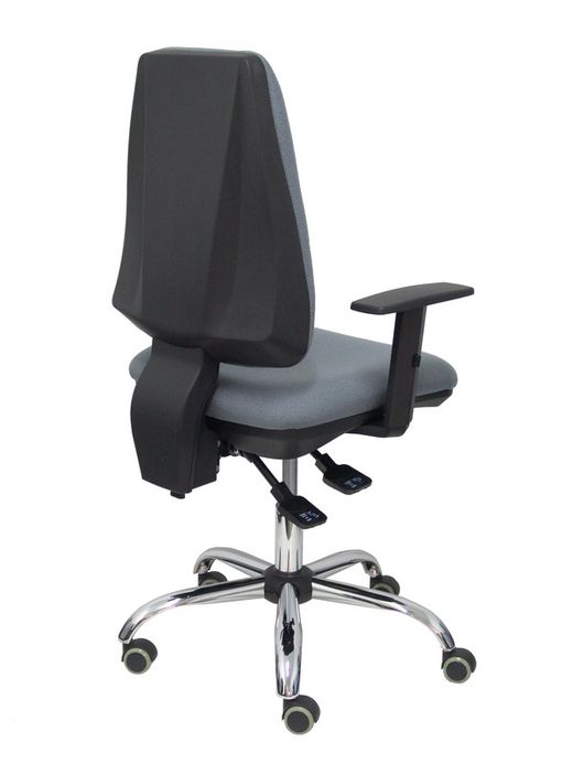 Modelo Elche - Silla de oficina ergonómica con mecanismo asincro y regulable en altura - Asiento y respaldo tapizados en tejido BALI color gris - Brazos regulables - Espuma viscoelástica - USO INTENSIVO 24 HORAS