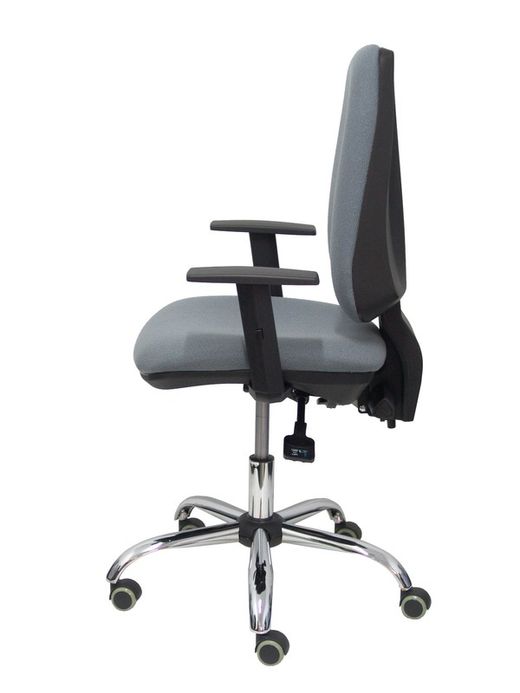 Modelo Elche - Silla de oficina ergonómica con mecanismo asincro y regulable en altura - Asiento y respaldo tapizados en tejido BALI color gris - Brazos regulables - Espuma viscoelástica - USO INTENSIVO 24 HORAS