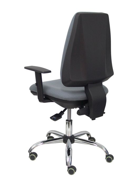 Modelo Elche - Silla de oficina ergonómica con mecanismo asincro y regulable en altura - Asiento y respaldo tapizados en tejido BALI color gris - Brazos regulables - Espuma viscoelástica - USO INTENSIVO 24 HORAS