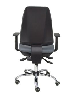 Modelo Elche - Silla de oficina ergonómica con mecanismo asincro y regulable en altura - Asiento y respaldo tapizados en tejido BALI color gris - Brazos regulables - Espuma viscoelástica - USO INTENSIVO 24 HORAS