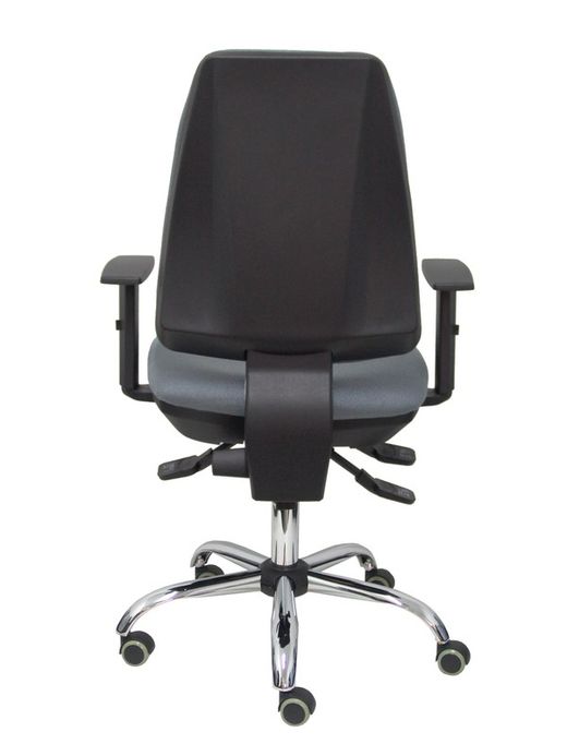 Modelo Elche - Silla de oficina ergonómica con mecanismo asincro y regulable en altura - Asiento y respaldo tapizados en tejido BALI color gris - Brazos regulables - Espuma viscoelástica - USO INTENSIVO 24 HORAS