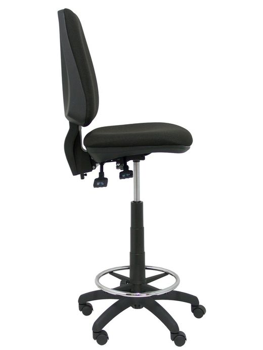 Modelo Elche taburete asincro - Taburete ergonómico con mecanismo asincro y regulable en altura - Asiento y respaldo tapizados en tejido BALI color negro.