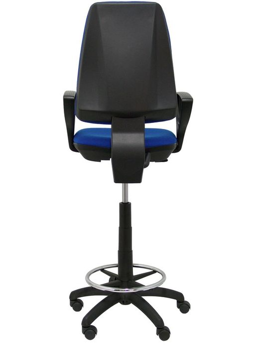 Modelo Elche Taburete CP - Taburete ergonómico con mecanismode contacto permanente y regulable en altura - Asiento y respaldo tapizados en tejido BALI color azul. (BRAZOS FIJOS INCLUIDOS)