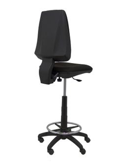 Modelo Elche Taburete CP - Taburete ergonómico con mecanismode contacto permanente y regulable en altura - Asiento y respaldo tapizados en tejido BALI color negro.