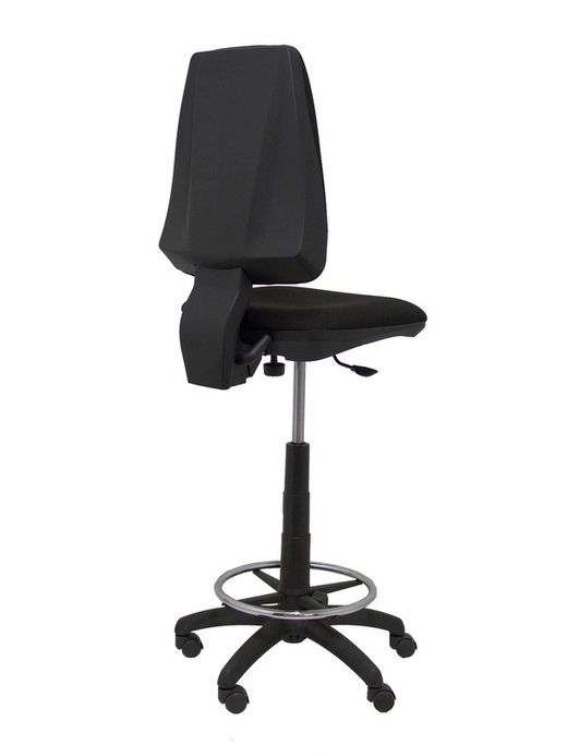 Modelo Elche Taburete CP - Taburete ergonómico con mecanismode contacto permanente y regulable en altura - Asiento y respaldo tapizados en tejido BALI color negro.