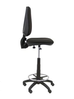 Modelo Elche Taburete CP - Taburete ergonómico con mecanismode contacto permanente y regulable en altura - Asiento y respaldo tapizados en tejido BALI color negro.