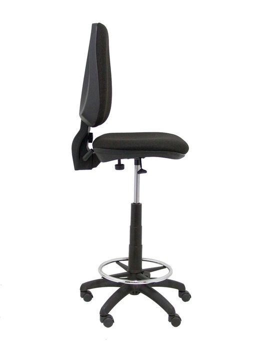 Modelo Elche Taburete CP - Taburete ergonómico con mecanismode contacto permanente y regulable en altura - Asiento y respaldo tapizados en tejido BALI color negro.