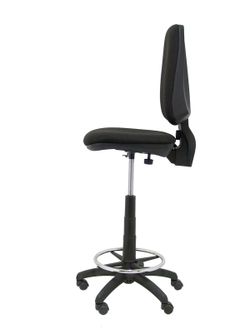 Modelo Elche Taburete CP - Taburete ergonómico con mecanismode contacto permanente y regulable en altura - Asiento y respaldo tapizados en tejido BALI color negro.