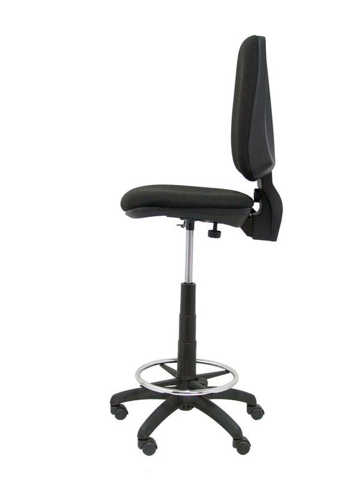 Modelo Elche Taburete CP - Taburete ergonómico con mecanismode contacto permanente y regulable en altura - Asiento y respaldo tapizados en tejido BALI color negro.