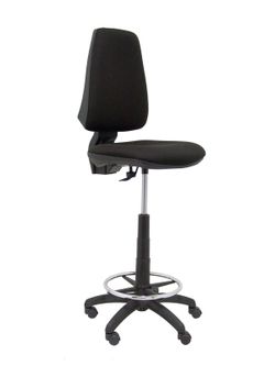 Modelo Elche Taburete CP - Taburete ergonómico con mecanismode contacto permanente y regulable en altura - Asiento y respaldo tapizados en tejido BALI color negro.