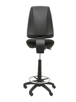 Modelo Elche Taburete CP - Taburete ergonómico con mecanismode contacto permanente y regulable en altura - Asiento y respaldo tapizados en tejido BALI color negro.
