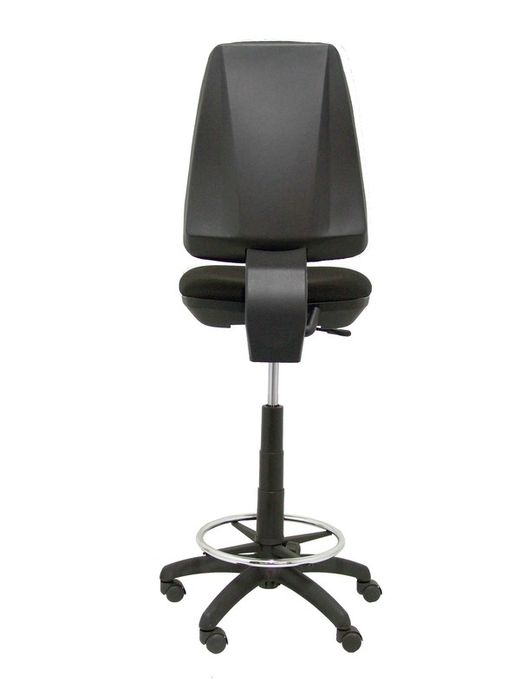 Modelo Elche Taburete CP - Taburete ergonómico con mecanismode contacto permanente y regulable en altura - Asiento y respaldo tapizados en tejido BALI color negro.
