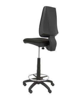 Modelo Elche Taburete CP - Taburete ergonómico con mecanismode contacto permanente y regulable en altura - Asiento y respaldo tapizados en tejido BALI color negro.