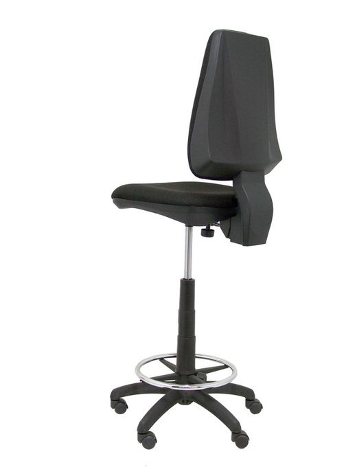 Modelo Elche Taburete CP - Taburete ergonómico con mecanismode contacto permanente y regulable en altura - Asiento y respaldo tapizados en tejido BALI color negro.