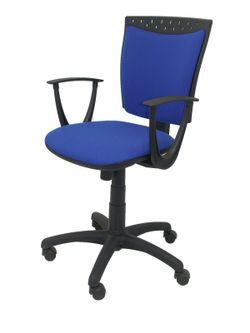 Modelo Ferez - Silla de oficina ergonómica, giratoria y regulable en altura - Asiento y respaldo tapizados en tejido BALI color azul