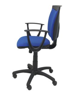 Modelo Ferez - Silla de oficina ergonómica, giratoria y regulable en altura - Asiento y respaldo tapizados en tejido BALI color azul