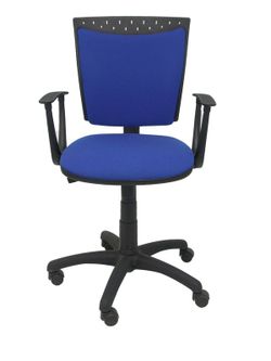 Modelo Ferez - Silla de oficina ergonómica, giratoria y regulable en altura - Asiento y respaldo tapizados en tejido BALI color azul