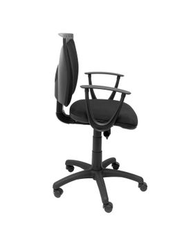 Modelo Ferez - Silla de oficina ergonómica, giratoria y regulable en altura - Asiento y respaldo tapizados en tejido BALI color negro