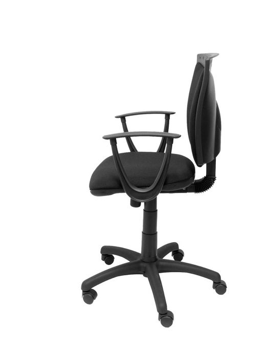 Modelo Ferez - Silla de oficina ergonómica, giratoria y regulable en altura - Asiento y respaldo tapizados en tejido BALI color negro