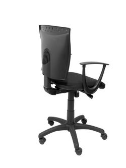 Modelo Ferez - Silla de oficina ergonómica, giratoria y regulable en altura - Asiento y respaldo tapizados en tejido BALI color negro