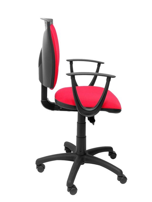 Modelo Ferez - Silla de oficina ergonómica, giratoria y regulable en altura - Asiento y respaldo tapizados en tejido BALI color rojo