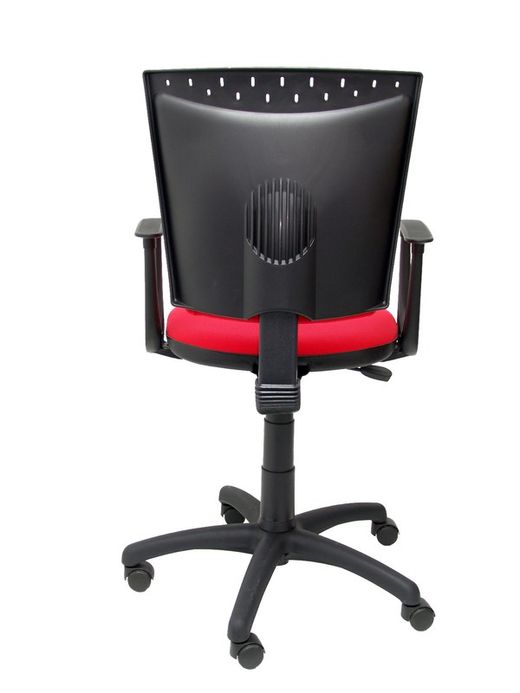 Modelo Ferez - Silla de oficina ergonómica, giratoria y regulable en altura - Asiento y respaldo tapizados en tejido BALI color rojo