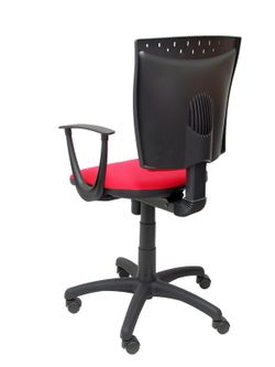 Modelo Ferez - Silla de oficina ergonómica, giratoria y regulable en altura - Asiento y respaldo tapizados en tejido BALI color rojo