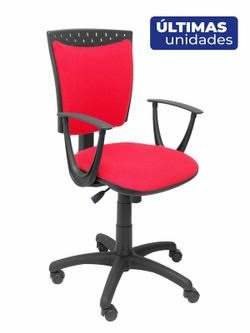 Modelo Ferez - Silla de oficina ergonómica, giratoria y regulable en altura - Asiento y respaldo tapizados en tejido BALI color rojo