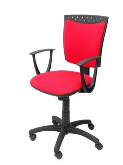 Modelo Ferez - Silla de oficina ergonómica, giratoria y regulable en altura - Asiento y respaldo tapizados en tejido BALI color rojo