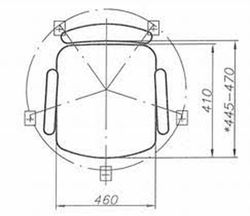 Modelo Herrera - Silla de oficina ergonómica con mecanismo de contacto permanente, regulable en altura y respaldo con forma anatómica - Asiento y respaldo tapizados en tejido ARAN color rojo (BRAZOS FIJOS INCLUIDOS)