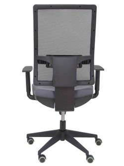 Modelo Horna - Silla de oficina ergonómica con mecanismo sincro y regulable en altura - Respaldo alto de malla transpirable y asiento tapizado en tejido BALI color gris oscuro.